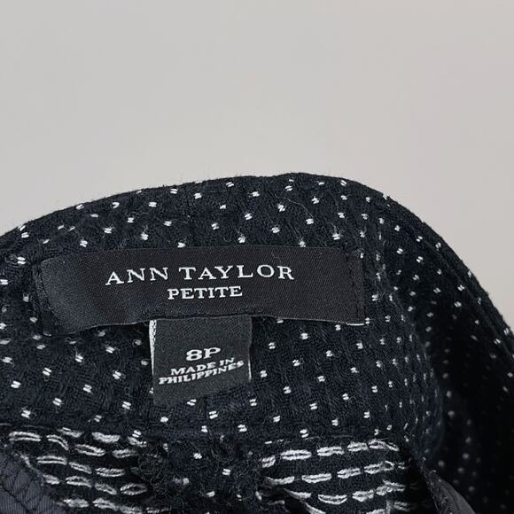Ann Taylor 8P Petite Black White Polka Dot Trouser Pants Cropped Office Work - Picture 8 of 10